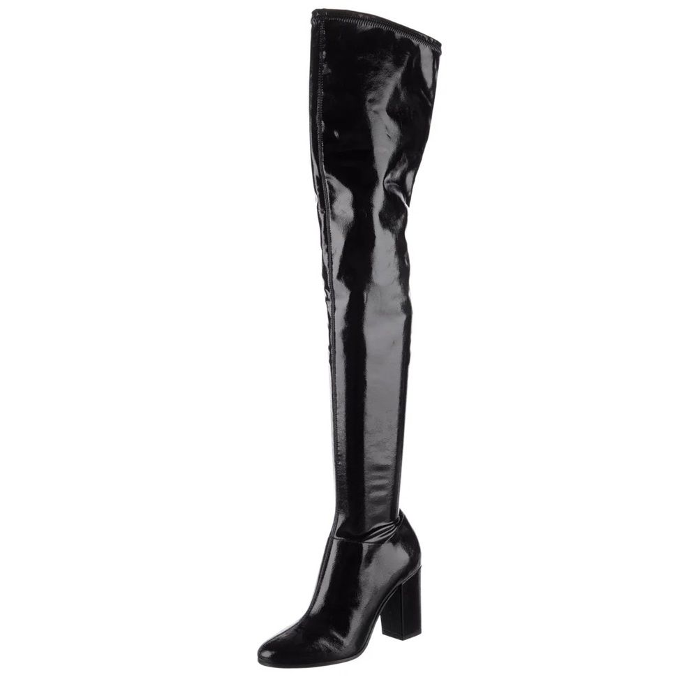Maje patent leather knee high boots